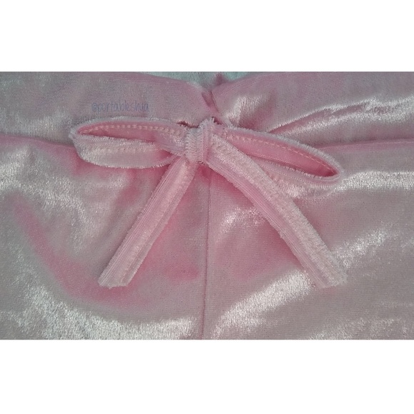NEW - Pink Velvet Drawstring Shorts - Picture 4 of 7